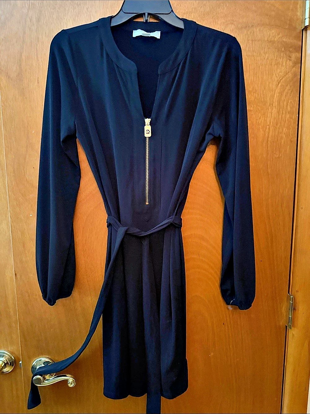 Michael Kors Long Sleeve Mini Dress in Black Size Medium Like New
